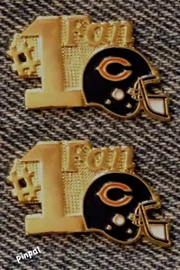 #1 Pin de solapa de fan~Osos de Chicago~Lote de 2~NFL~Fútbol~1980 De colección~TM de Travis - Imagen 1 de 2