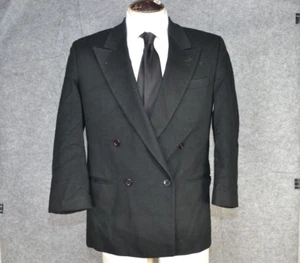 Lubiam Italy Kaschmir Wolle Blazer Sakko Herren Gr. 40 Schwarz Zweireiher - Bild 1 von 23