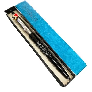 Parker Pen Black Chrome Vintage Promotional NOS With Box Need Ink Refill - Picture 1 of 8