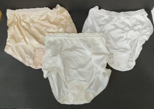 Cotillion Sz 5 Warner's 6 Panties Nylon Tricot Silky Sissy Lot Of Three Pair Vtg - Picture 1 of 10