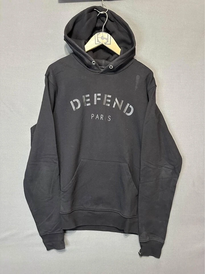 Defend Paris Sudadera con Capucha Para Hombre Mediana Negra Sudadera Pull over Peso Pesado Diseñador Foto 1 de 4