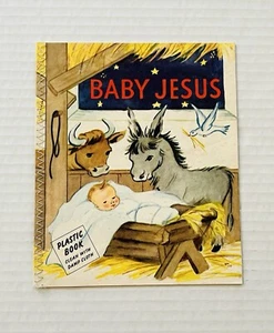 Vintage CR Gibson Plastic Book Baby Jesus Nativity Manager Child Soft Cover 1968 - Picture 1 of 10