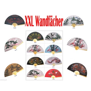 Decorative Wall Fan Silky Fabric on Wood - Picture 1 of 10
