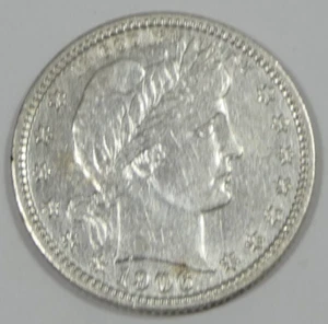 SCHNÄPPCHEN 1906 Barber Quarter XF Silber 25c - Bild 1 von 4