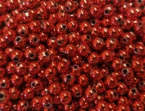 1,000 pcs Metallic Red Loose Artificial Plastic Pearls 6mm Round Craft Beads - Picture 1 of 3