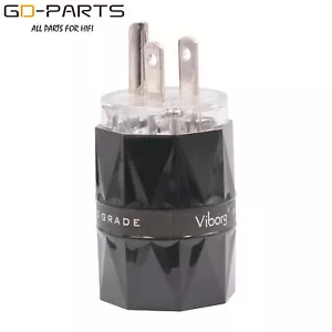 Viborg Pure Copper US Mains AC Power Plug Connector AC125V 15A Rhodium Plated 1P - Picture 1 of 4