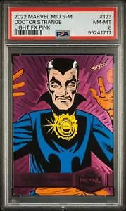 DOCTOR STRANGE PSA 8 2022 Marvel Metal Universe Spider-Man Pink #123 73/75 - Picture 1 of 2