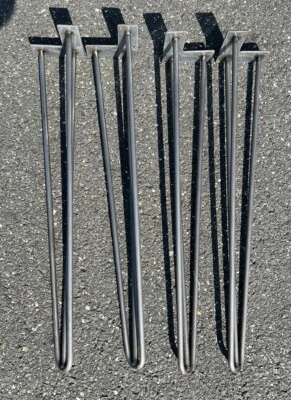 "Juego de 4 patas de mesa horquilla tono metal vintage 28"" mesa muebles MCM 4 lote" Foto 1 de 4