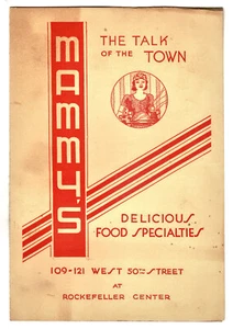 Mammy's The Talk of the Town Menu, 1939, Rockefeller Ctr, NY World's Fair emblem - Picture 1 of 3