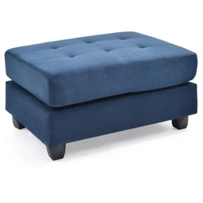Glory Furniture Malone Microsuede Ottoman in Navy Blue - Image 1 of 4