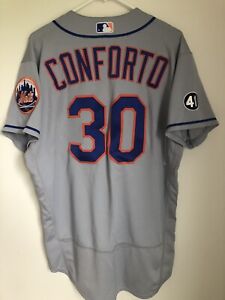 Michael Conforto NY Mets Team Issued 2020 Road Grey. Tom Seaver 41 Tribute Patch