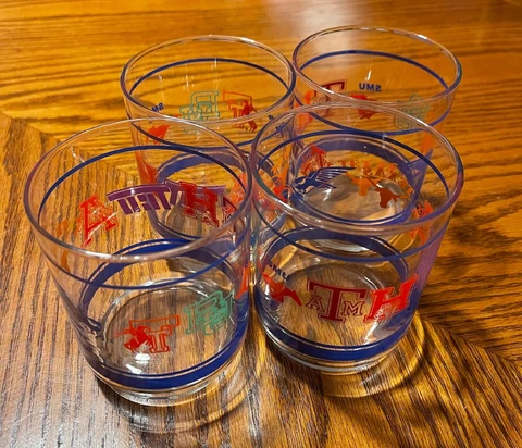 Vintage 1980s NCAA Southwest Conference SWC Football Team Logos Glass Tumbler Cover