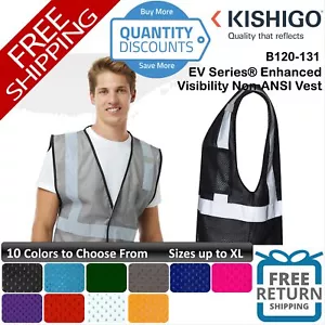 ๐ฅ Kishigo Ev Series Enhanced Visibility Non-ansi Safety Vest Up To XL B120-131 - Picture 1 of 31