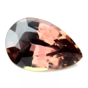 Certified Natural Unheated Pinkish Brown Sapphire 0.62ct VVS Clarity Pear - Picture 1 of 3
