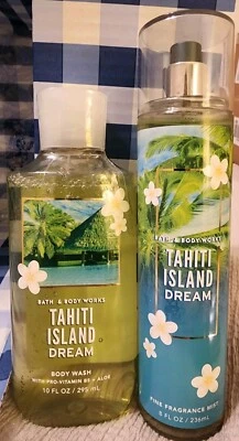 Spray Bath & Body Tahiti Island Dream Mist 8 OZ y gel de baño 10 OZ Foto 1 de 4