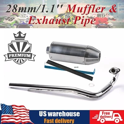 Tubo de escape de 28 mm para moto todoterreno CRF50 70 Apollo SSR lifan 125cc 140 150cc ATV Foto 1 de 4