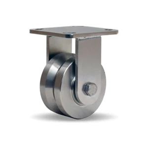 Hamilton Stainless Steel Workhorse Rigid Caster - 5" x 2" V-Grooved Wheel 950lbs - Picture 1 of 2