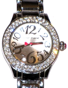 Betsey Johnson BJ 00291-01 E01-13 xox Watch Silver Plated Rhinestones Womens - Picture 1 of 24