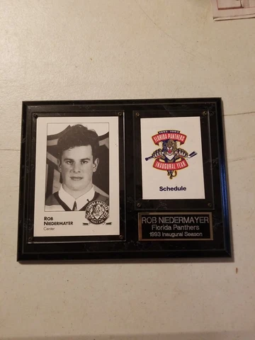 Rob Niedermayer Florida Panthers  Inaugural  Year 1993 Plaque Cover