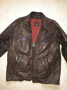 BLOUSON EN CUIR TAILLE 60 MARRON VERAZZANO L. ITALIE - Photo 1/8
