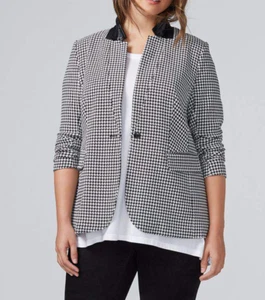 NEU LANE BRYANT SCHWARZ & WEISS HAHNENTRITT THE BRYANT BLAZER JACKE GRÖSSE 14 - Bild 1 von 4