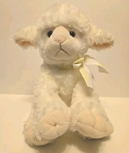 Russ Berrie Woolo Lamb Plush 12" Stuffed Animal Yellow Bow Shaggy Sheep with Tag - Picture 1 of 9