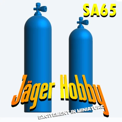 JAGER HOBBY SA65 – 2 Scuba Air Tanks | Multi-Scale Model Accessory | Detailed Diving Equipme