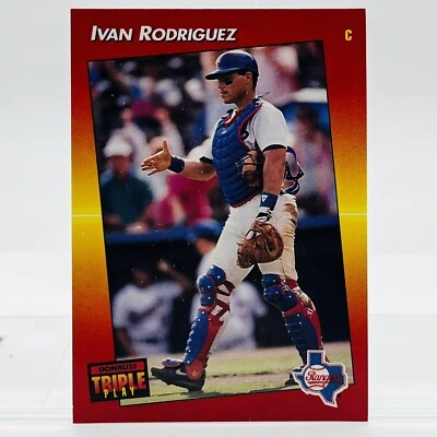1992 Triple Play Ivan Rodriguez #51 Texas Rangers Baseball Card - Image 1 of 2