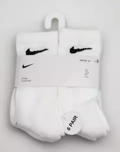 Nike Cushioned Crew Socks Size XS YTH 10C-3Y (6 Pack) - Picture 1 of 2