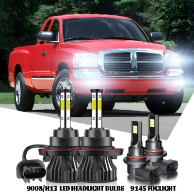 Combo faros LED altos/bajos + kit de faros antiniebla para Dodge Dakota 6000K 2005-2009 Foto 1 de 4