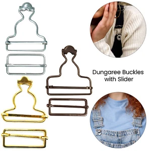 30/35/40mm Dungaree Buckle Fastener with Adjuster Sliding Bar Coats Jumpsuits - Picture 1 of 25