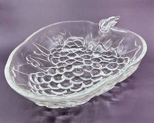 Vintage Indiana Glas groß 13" klar geprägt Traube Design Obst Servierschale - Bild 1 von 4
