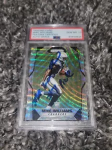 Mike Williams Signed 2017 Blue Wave Prizm Rookie Card /149 PSA GEM MT 10 AUTO - Picture 1 of 2