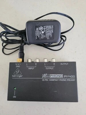 Behringer MicroPhono PP400 untra compacto phono preamplificador con cable de alimentación Foto 1 de 4