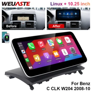 Wireless Carplay 10.25'' Touch Screen Radio For Benz C CLK W204 2008-2010 NTG4.0 - Foto 1 di 12