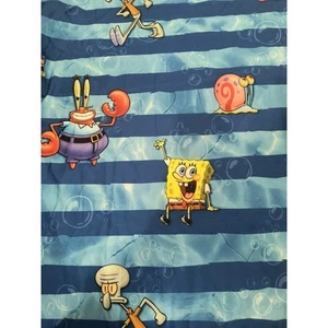 Spongebob Square Pants Twin Flat And Fitted Sheets Nickelodeon Polyester Blue... - Picture 1 of 5