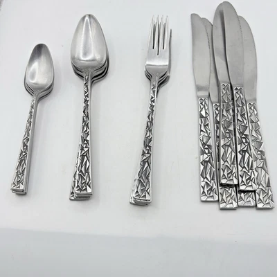 Supreme Cutlery By Towle Aquarius Stainless Flatware MCM Knives Service For 6 - Image 1 of 4