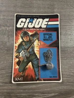 Vintage 1982 Hasbro GI Joe metal Whistle & Chain, Official Whislte #9408 - Image 1 of 3
