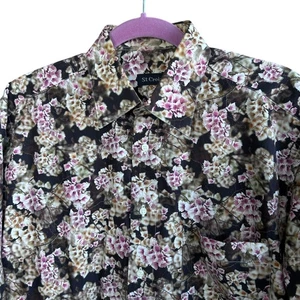 St. Croix Men's Vintage 90s Italy Floral Long Sleeve Casual Shirt Size Medium - Picture 1 of 7
