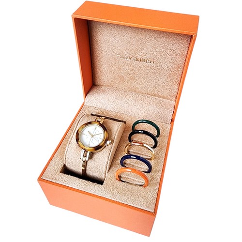 Orologio Tory Burch Gigi piccolo bracciale oro set regalo lunette intercambiabili TBW2100