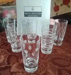 6 vasos altos de cristal Royal Doulton en caja ~ juego de fiesta ~ envío y devolución gratuitos en el Reino Unido - Imagen 1 de 5