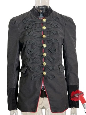 Chaqueta Estilo Militar Free People Mujer Mediana Negra Steampunk Blazer Y2K Foto 1 de 4