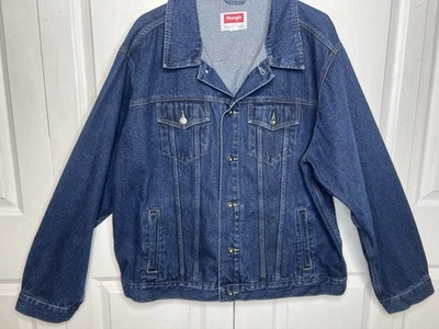 Jaqueta Wrangler tamanho 3x resistente desgaste lavagem média jeans azul botão caminhoneiro - Imagem 1 de 4