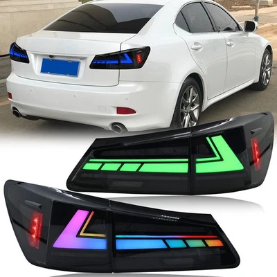 RGB LED Tail Lights Fit For Lexus IS250 IS350 ISF 2006-2013 Animation Rear Lamp - Image 1 of 4