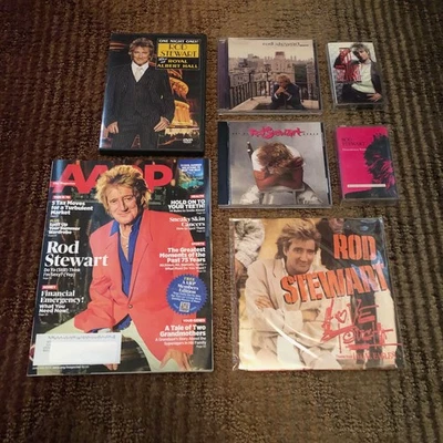 Rod Stewart Collectors Lot CDs, DVD, Magazine, Love Touch vinyl single RARE Foto 1 de 3