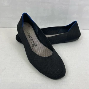 Rothy's The Flat Damen-Strick-Ballerinas schwarz Größe 8,5 blauer Besatz umweltfreundlich - Bild 1 von 9
