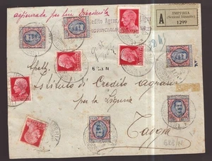 Italia Regno, frontespizio assicurata con rara affrancatura (cert. Diena)  -HB47 - Picture 1 of 3