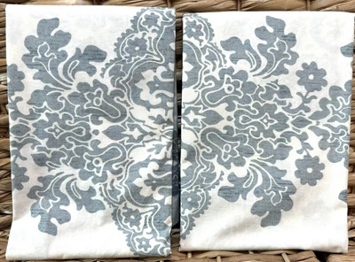 "Juego/2 fundas Pottery Barn Lucianna medallón percal orgánico euro azul 26"" leer" Foto 1 de 4