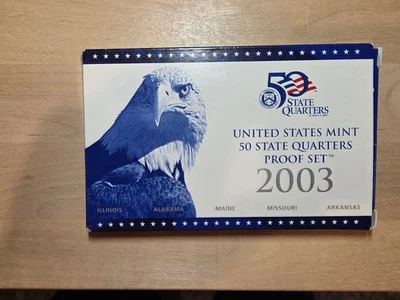 2003 US Mint 50 State Quarters Proof Set 5-Coins with COA and Box - Image 1 of 4