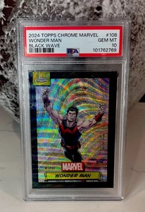 2024 Marvel Topps Chrome Wonder Man Black Wave - PSA 10 - 6/10 POP 3! - Bild 1 von 5